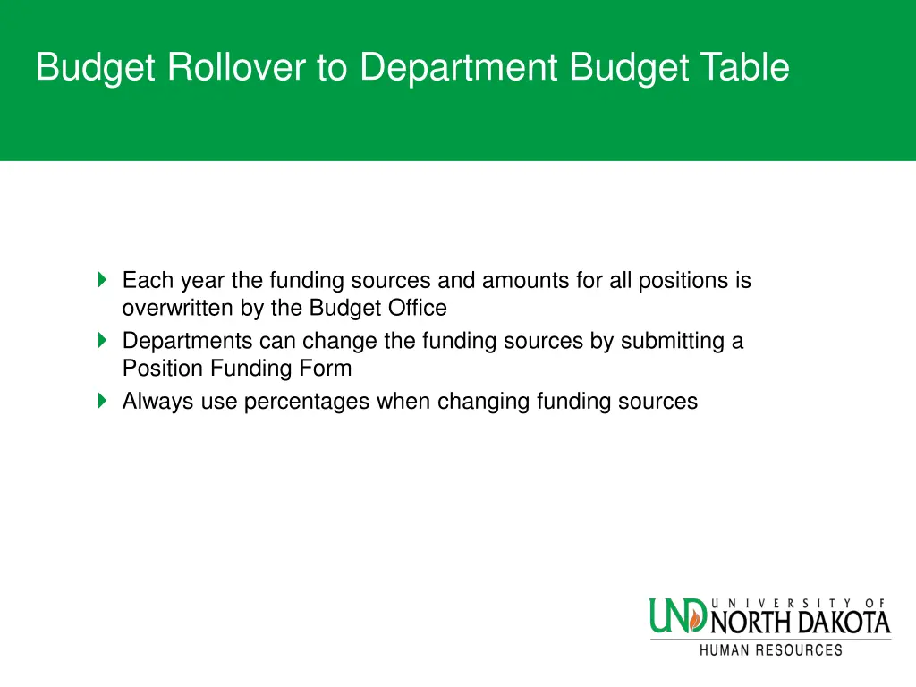 budget rollover to department budget table