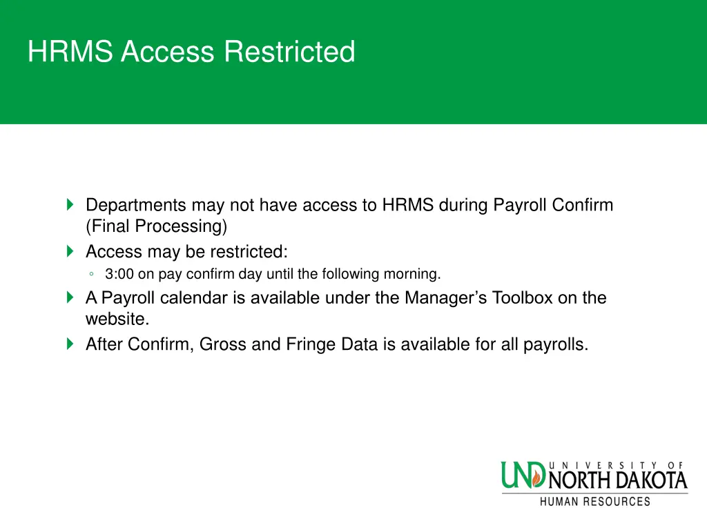 hrms access restricted