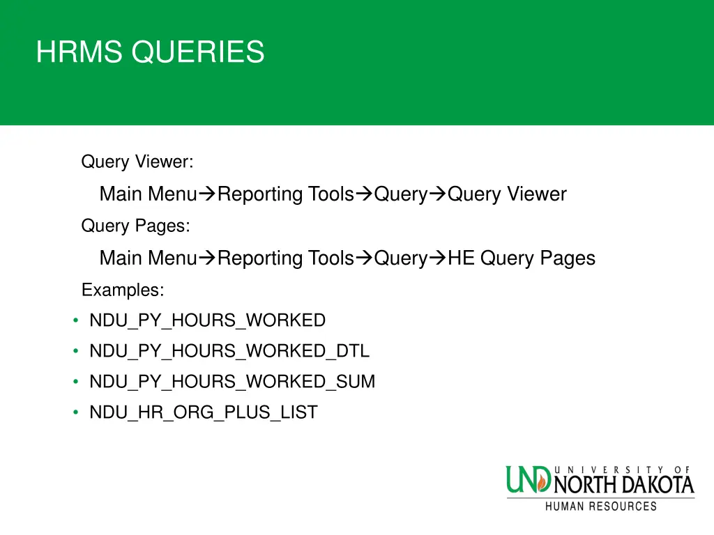 hrms queries