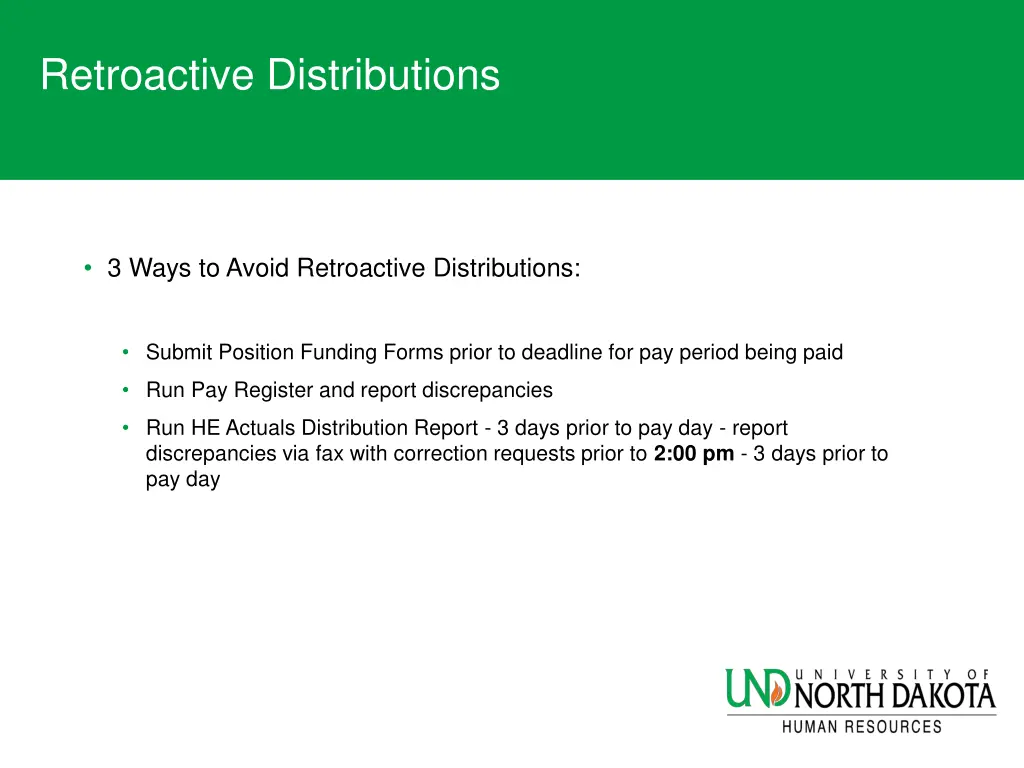 retroactive distributions