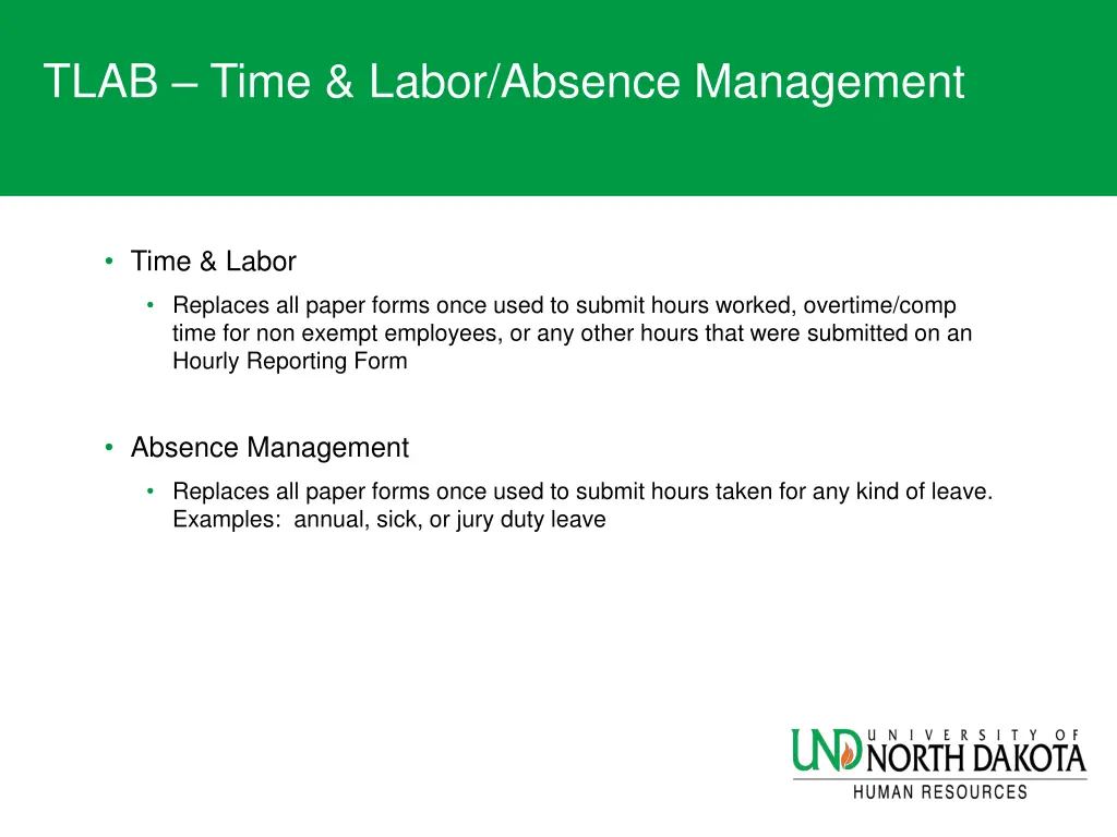 tlab time labor absence management