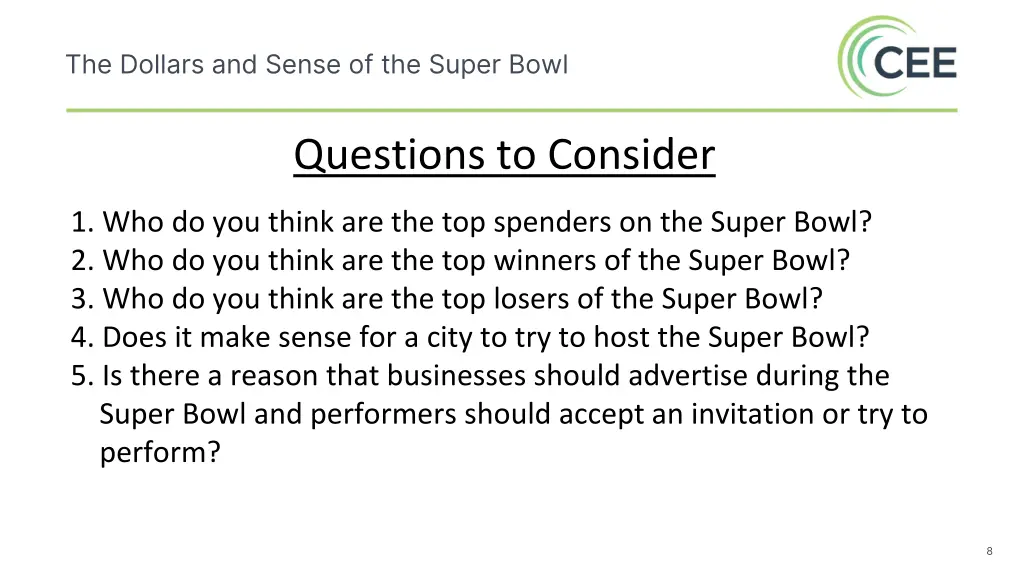 the dollars and sense of the super bowl 1