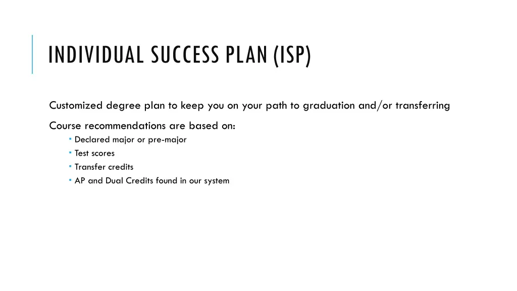 individual success plan isp