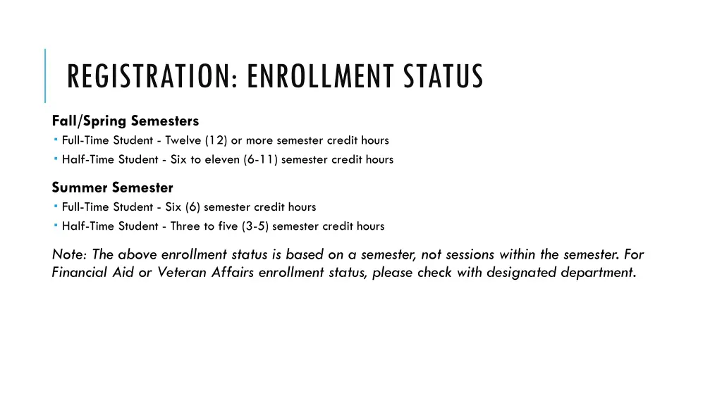 registration enrollment status