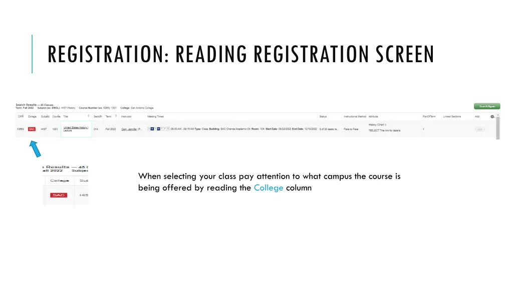 registration reading registration screen 1