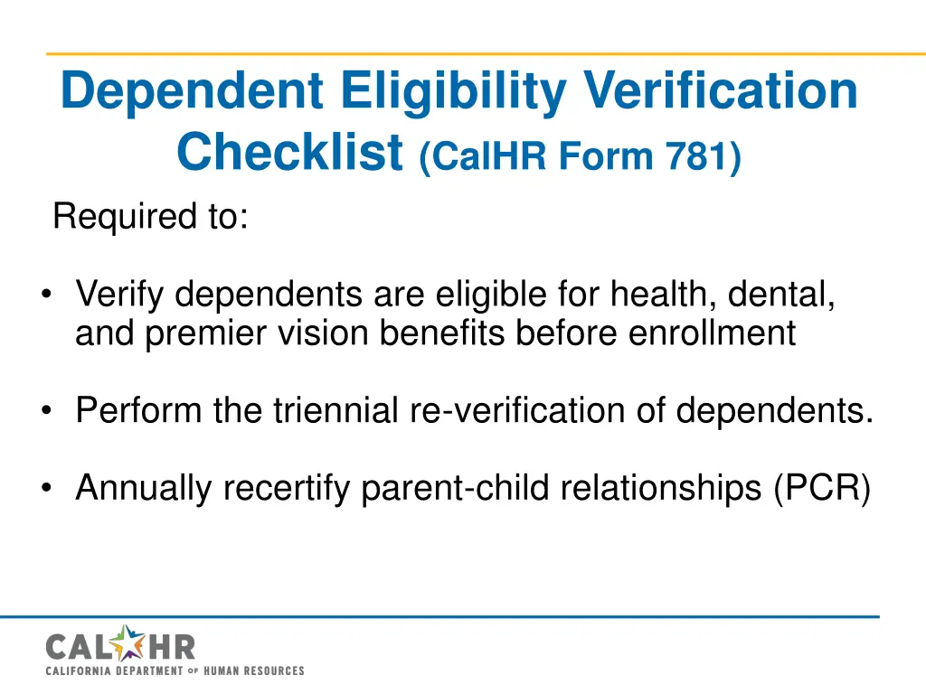 dependent eligibility verification checklist