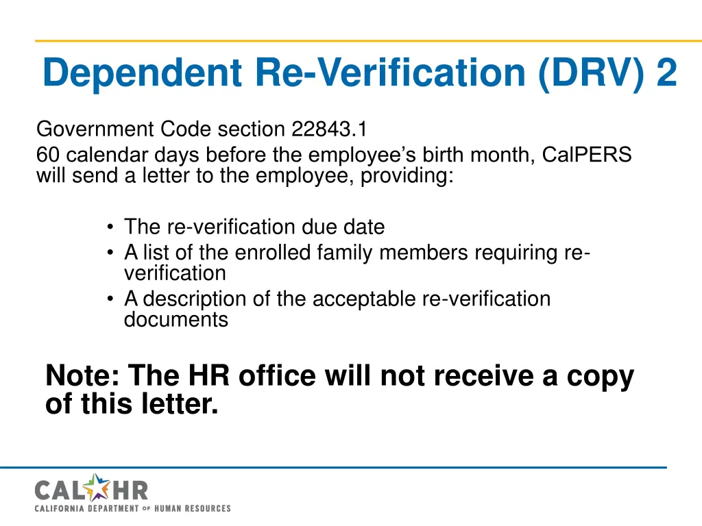 dependent re verification drv 2