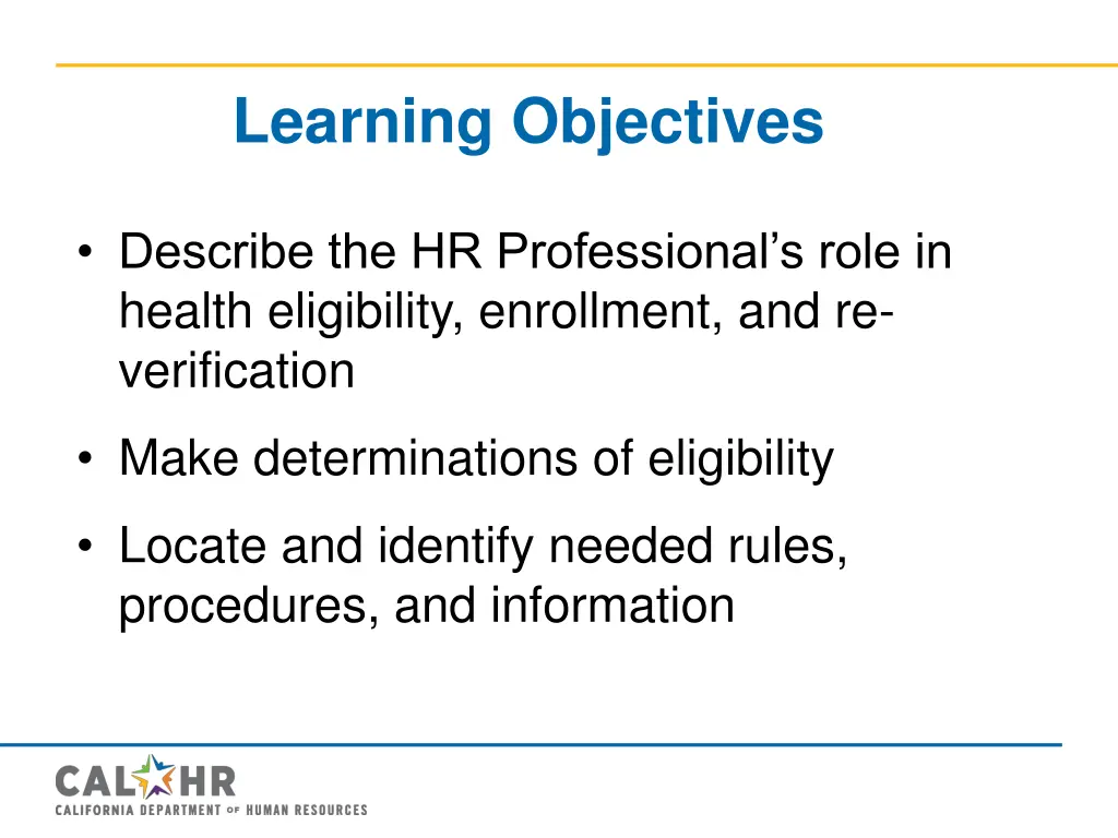 learning objectives