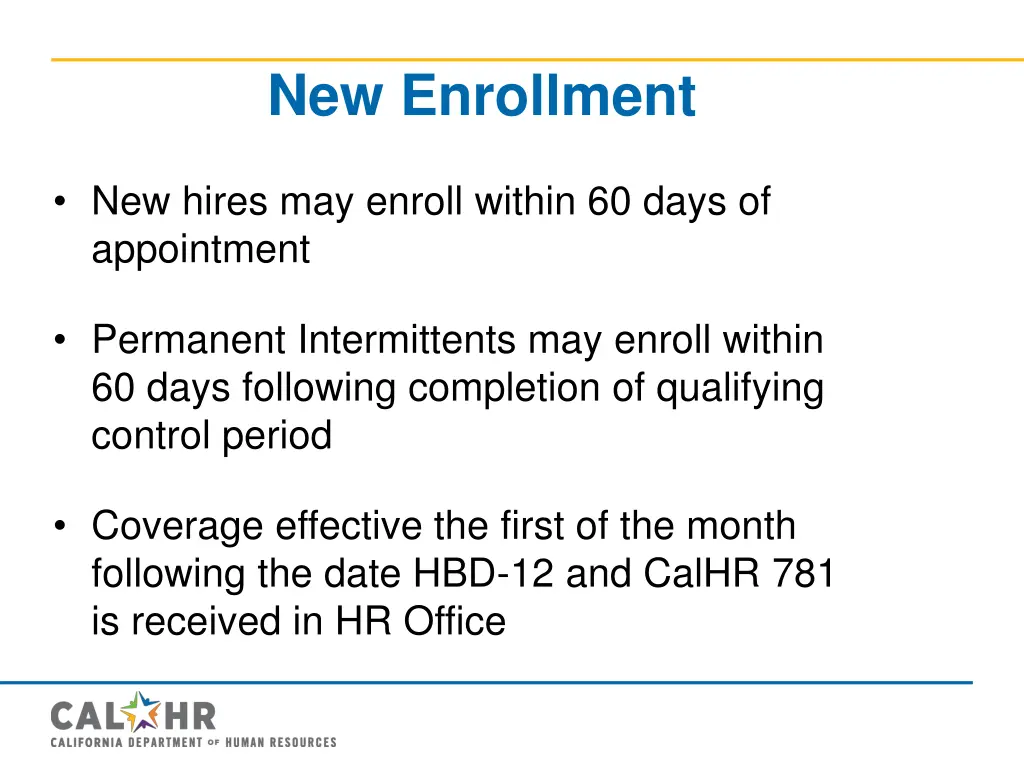 new enrollment