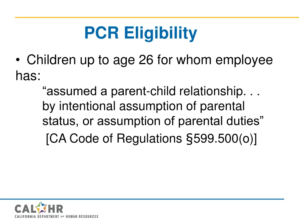 pcr eligibility