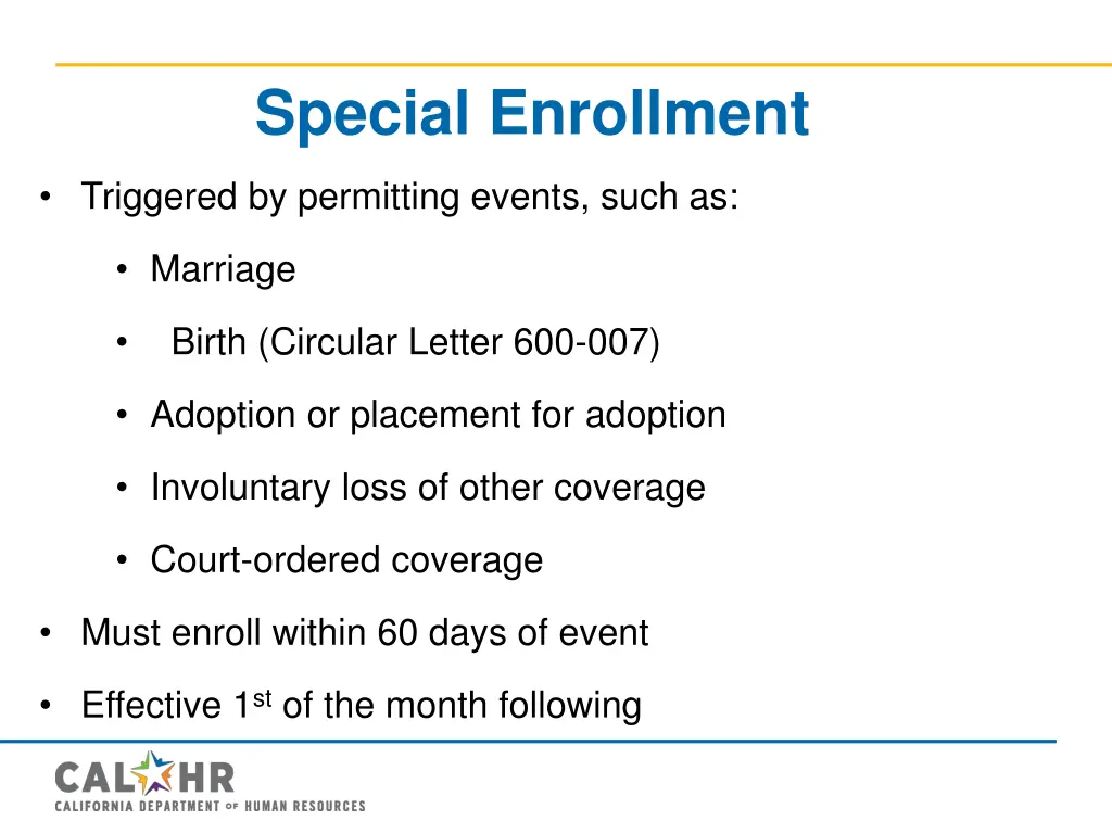 special enrollment