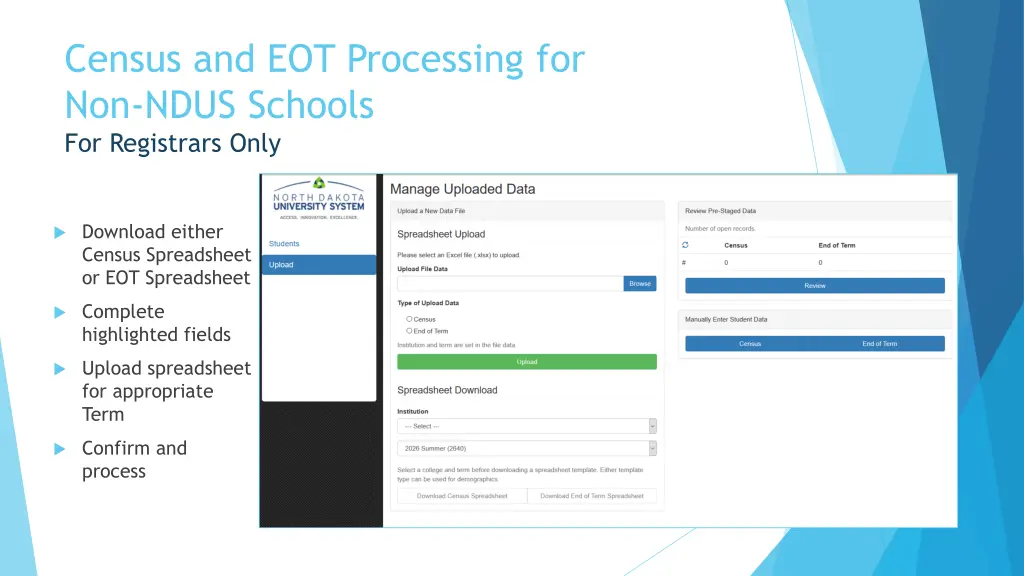 census and eot processing for non ndus schools 1