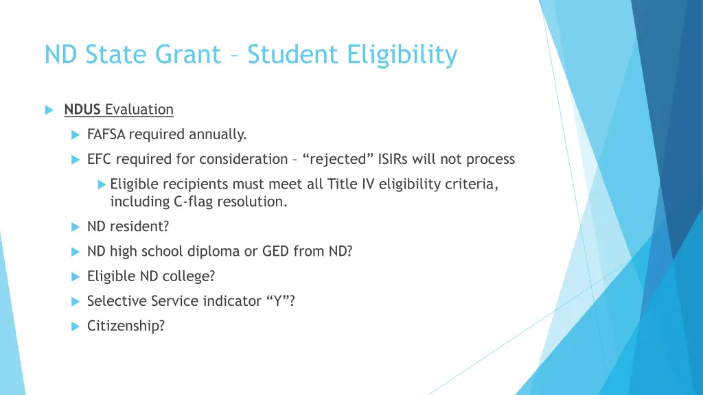 nd state grant student eligibility