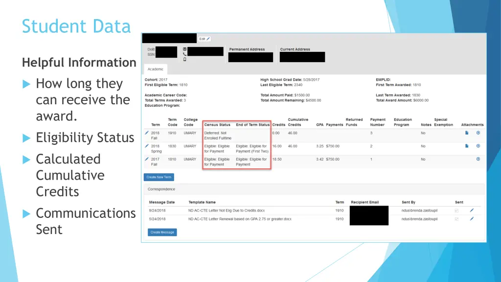 student data