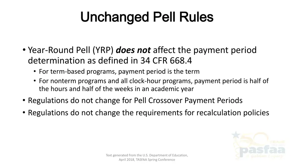 unchanged pell rules unchanged pell rules 1