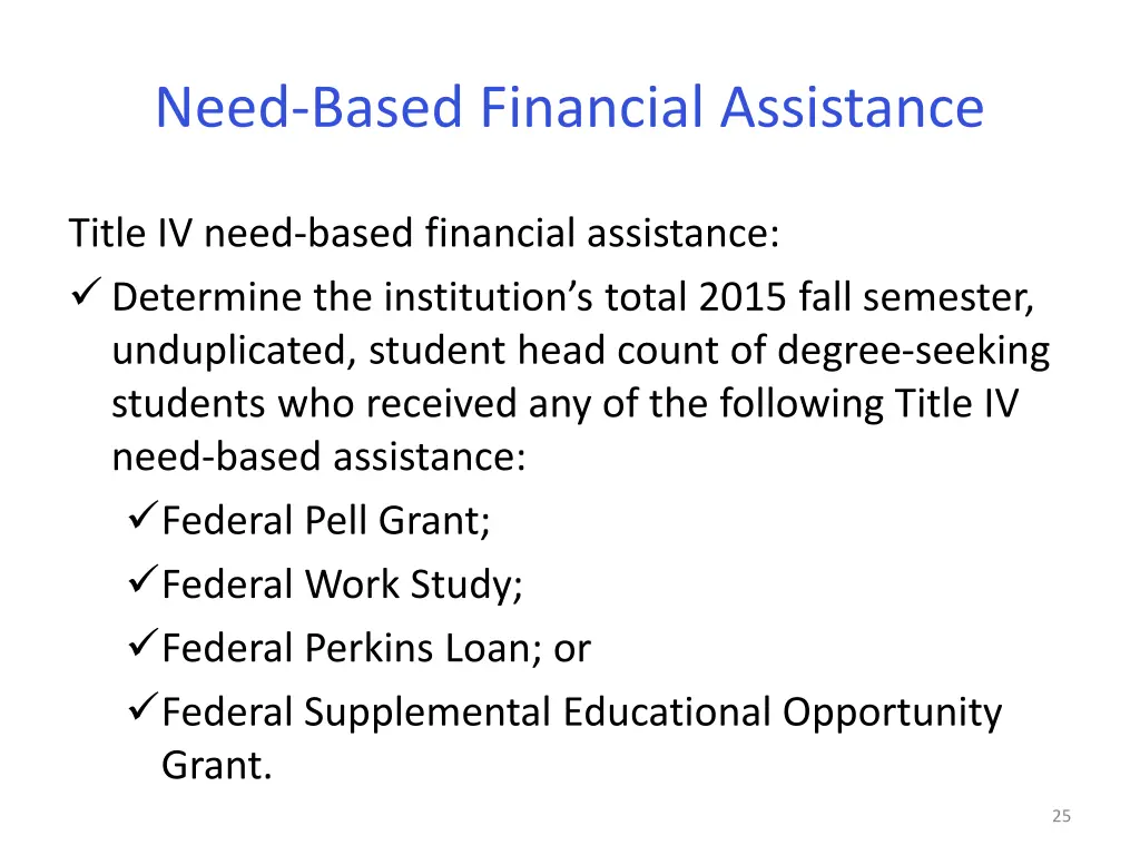 need based financial assistance