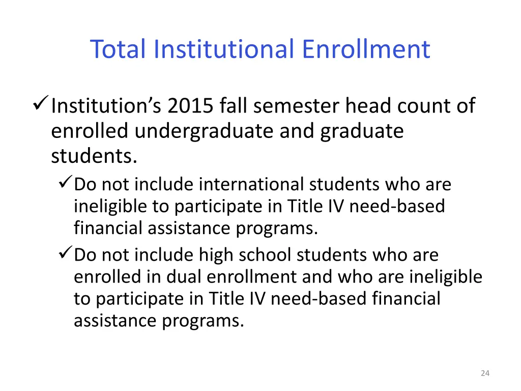 total institutional enrollment