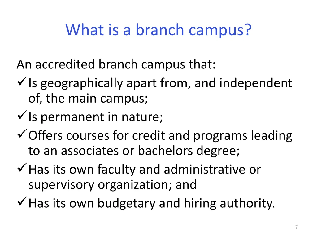 what is a branch campus