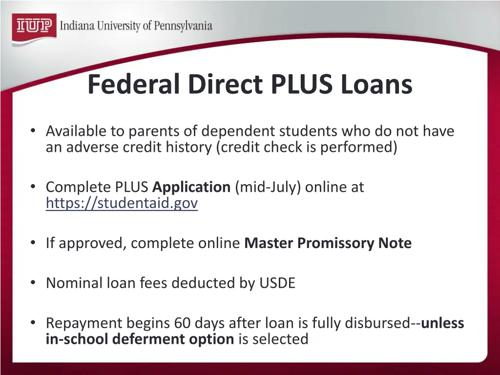 federal direct plus loans