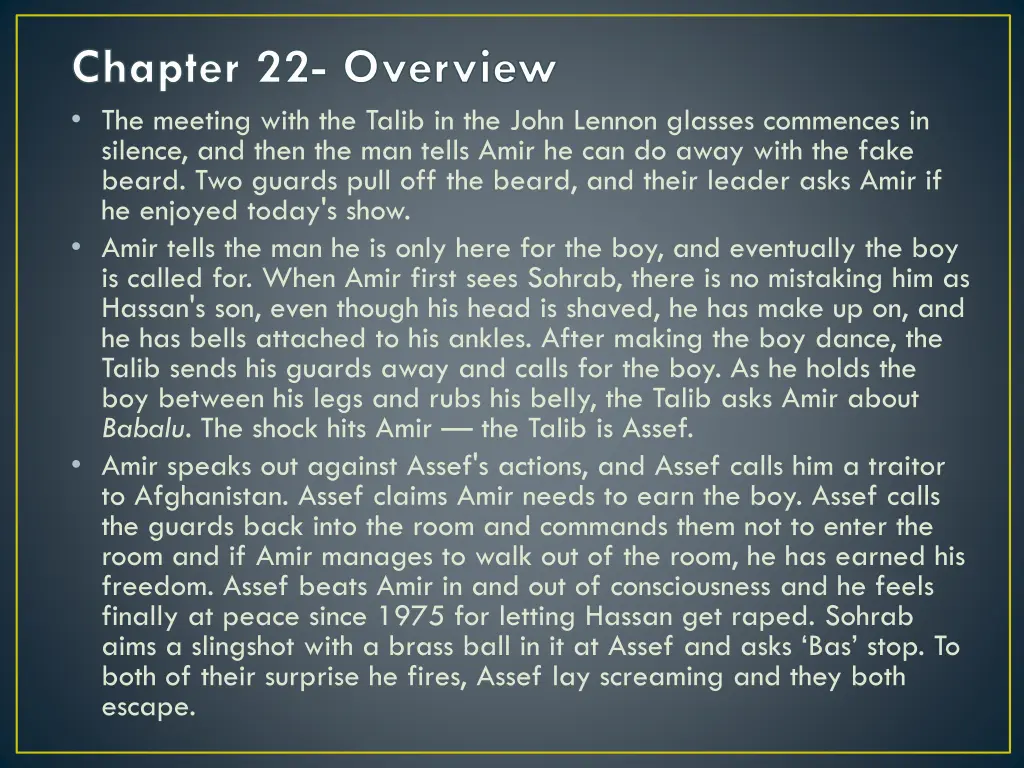 chapter 22 overview the meeting with the talib