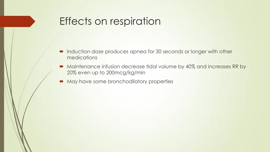 effects on respiration