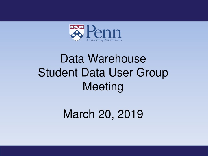 data warehouse student data user group meeting