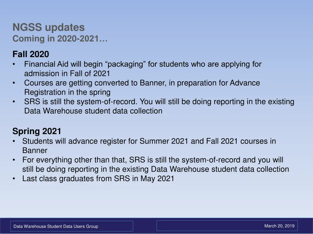 ngss updates coming in 2020 2021