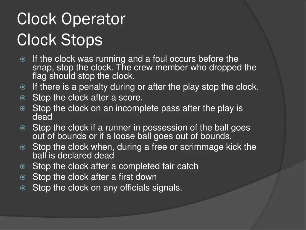 clock operator clock stops