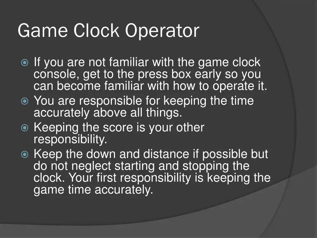 game clock operator