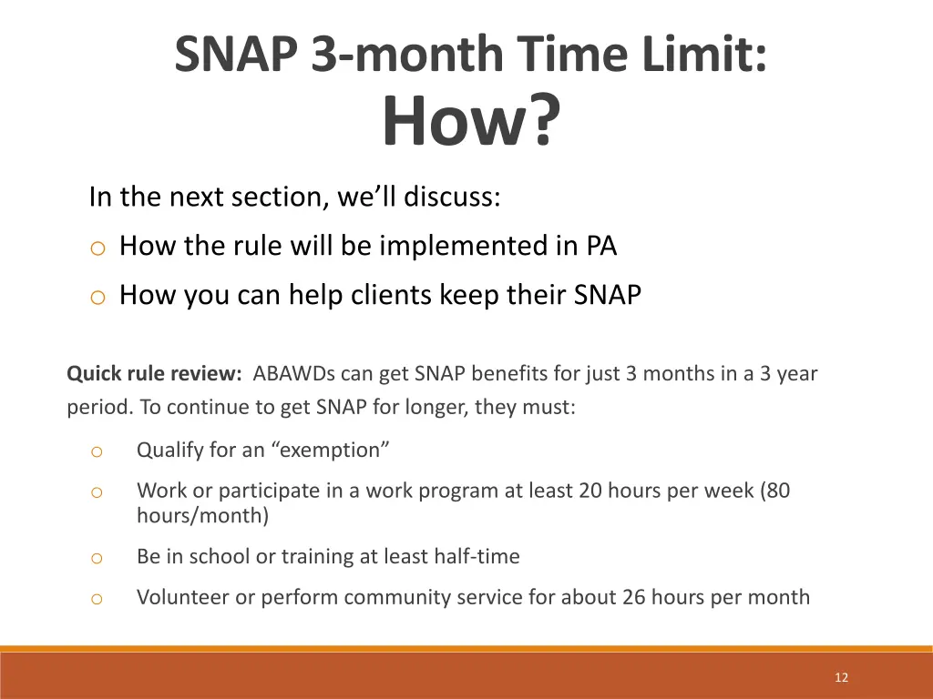 snap 3 month time limit how