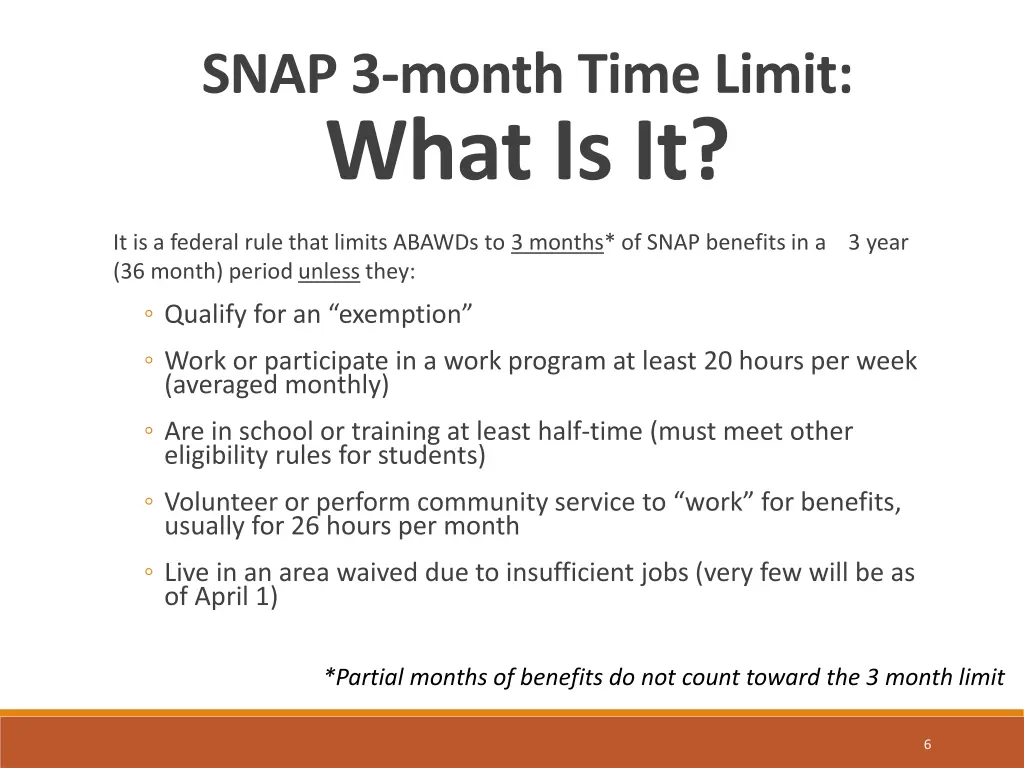 snap 3 month time limit what is it