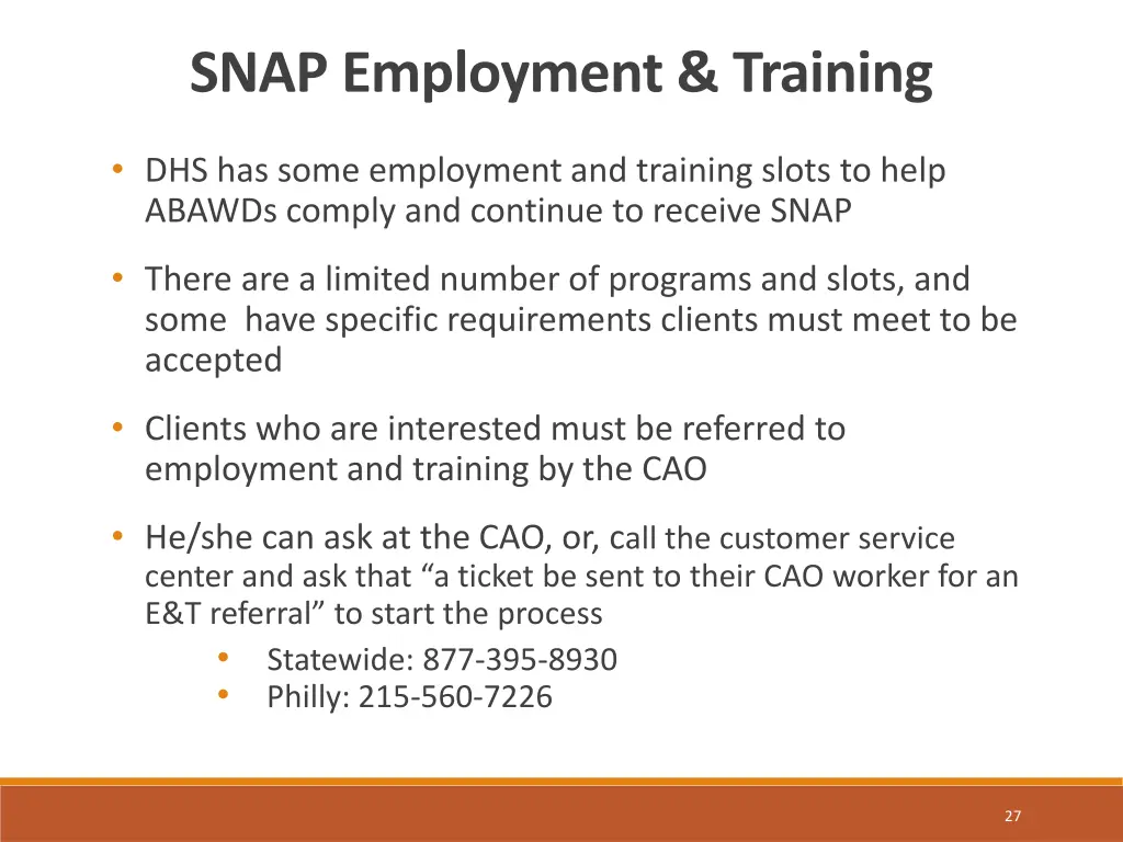 snap employment training