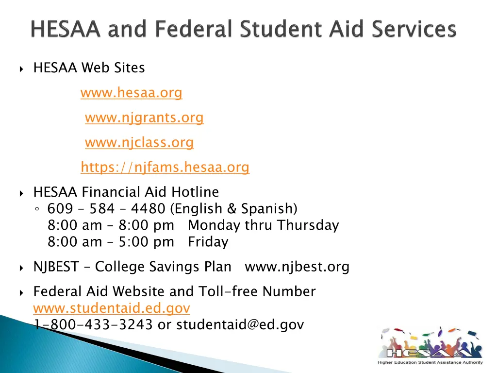 hesaa web sites hesaa financial aid hotline