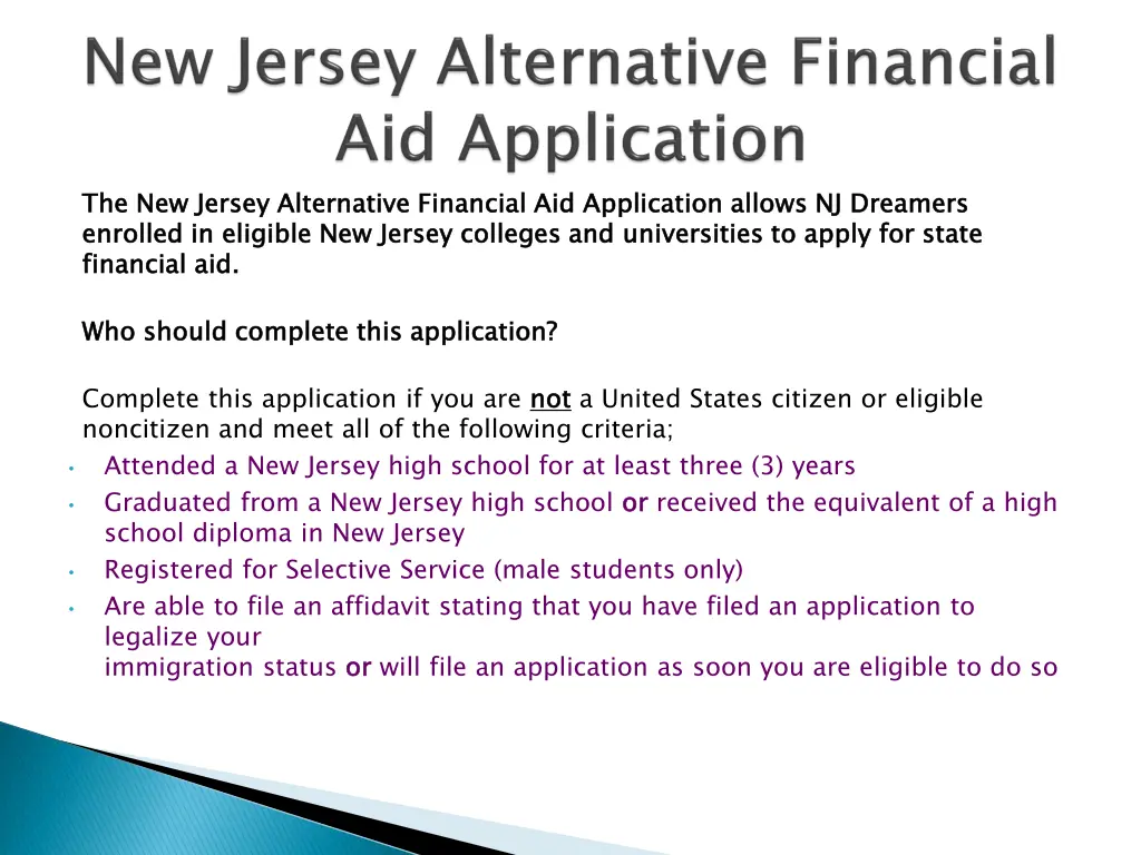 the new jersey alternative financial