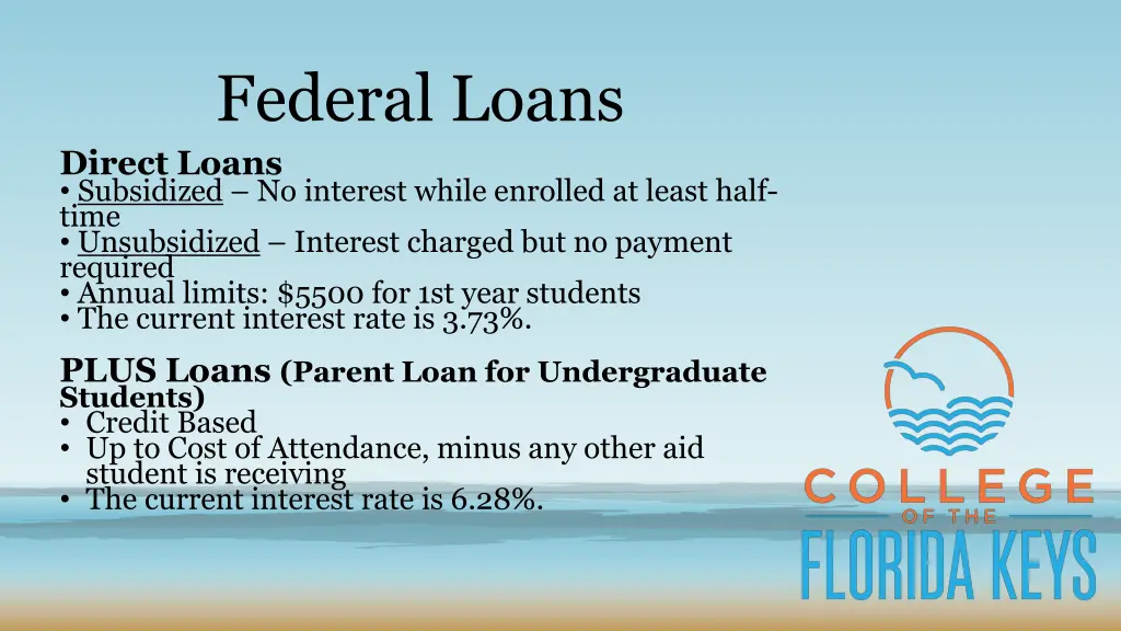 federal loans direct loans subsidized no interest