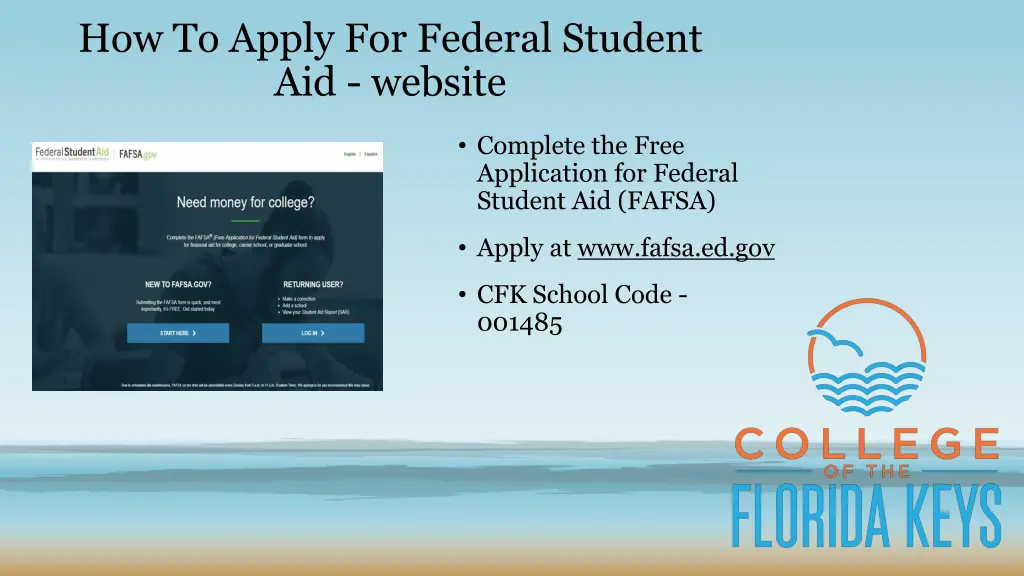 how to apply for federal student aid website