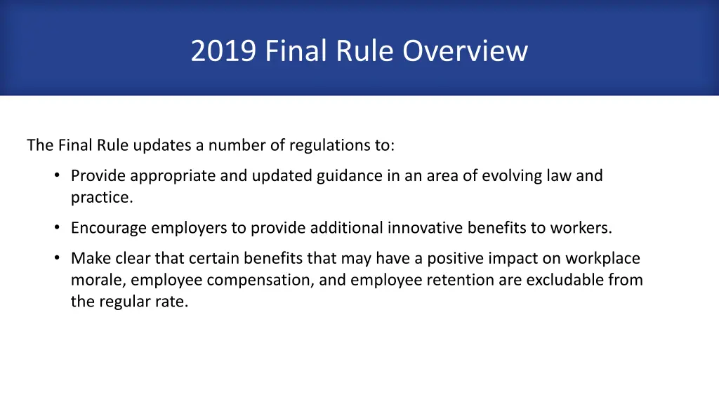 2019 final rule overview 1