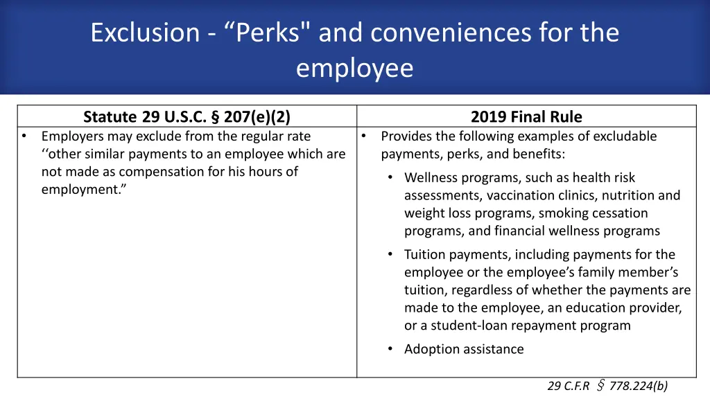 exclusion perks and conveniences for the employee 2