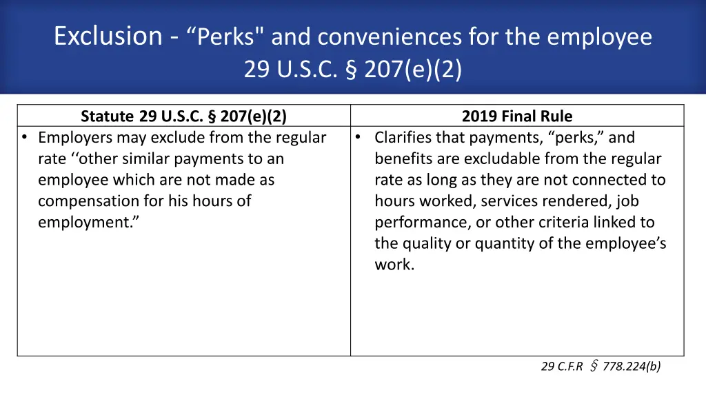 exclusion perks and conveniences for the employee