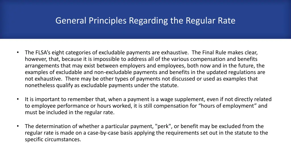 general principles regarding the regular rate