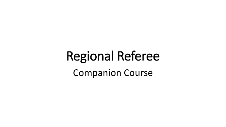 regional regional referee companion course