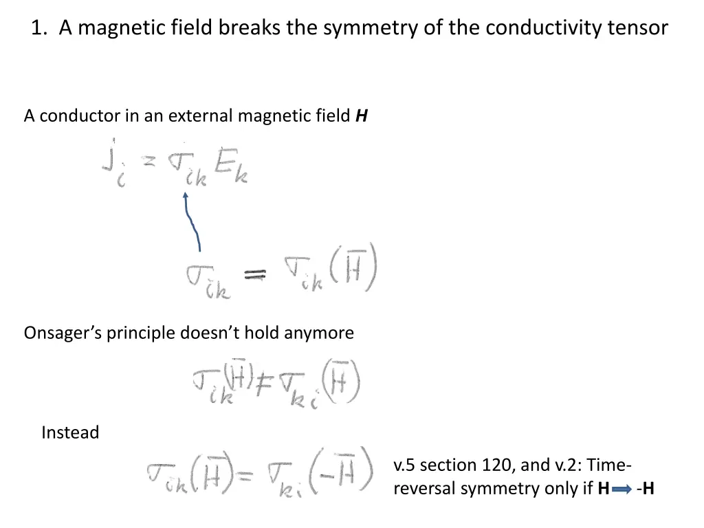 1 a magnetic field breaks the symmetry