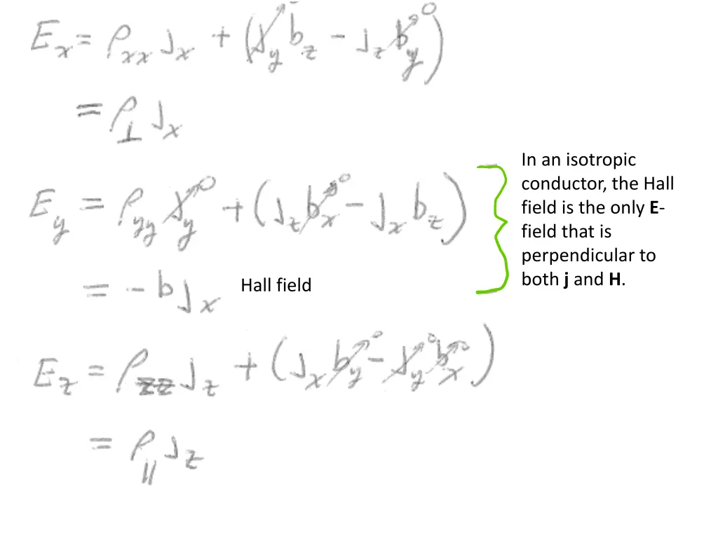 in an isotropic conductor the hall field