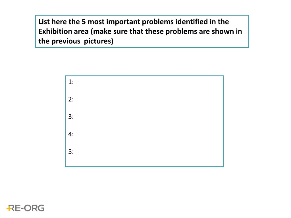 list here the 5 most important problems