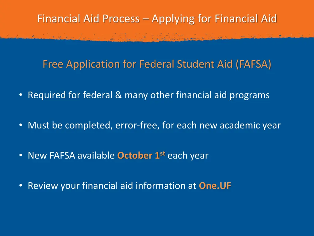 financial aid process applying for financial aid