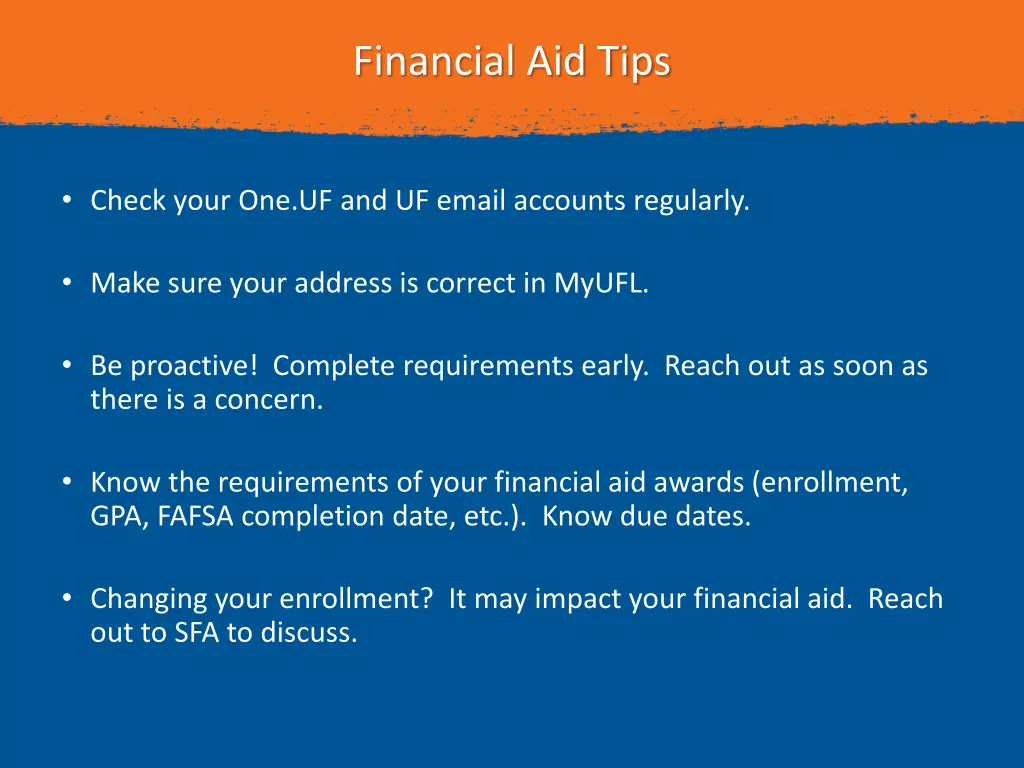 financial aid tips