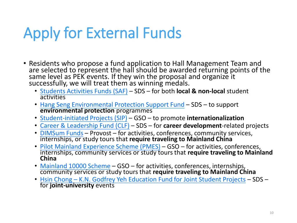 apply for external funds apply for external funds