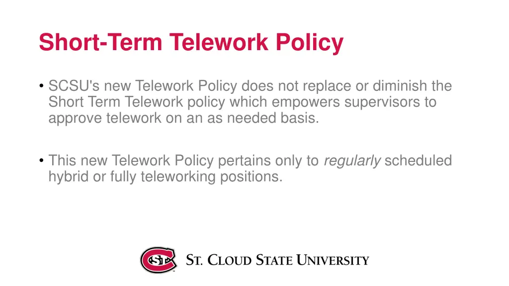 short term telework policy