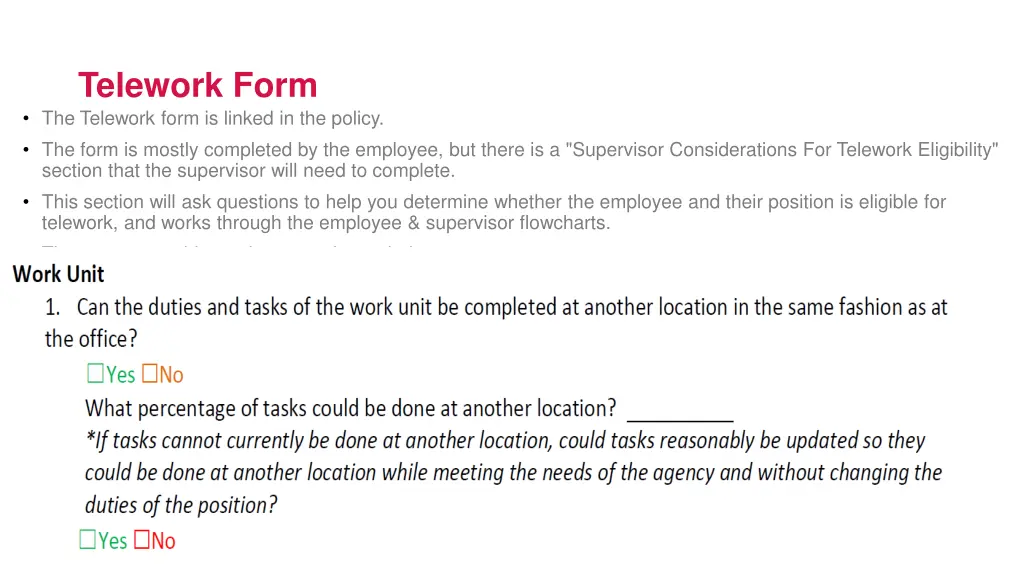 telework form the telework form is linked