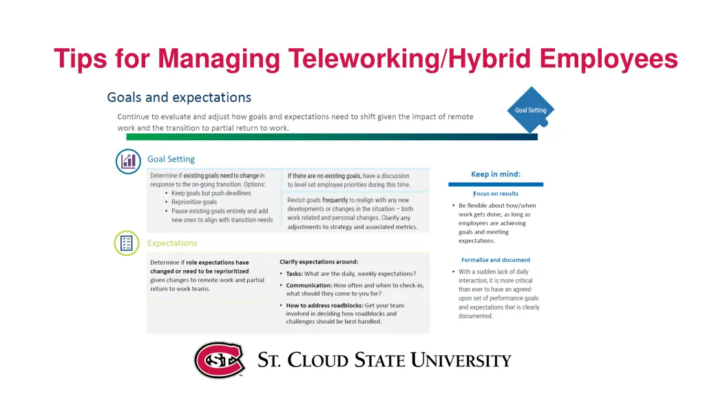 tips for managing teleworking hybrid employees